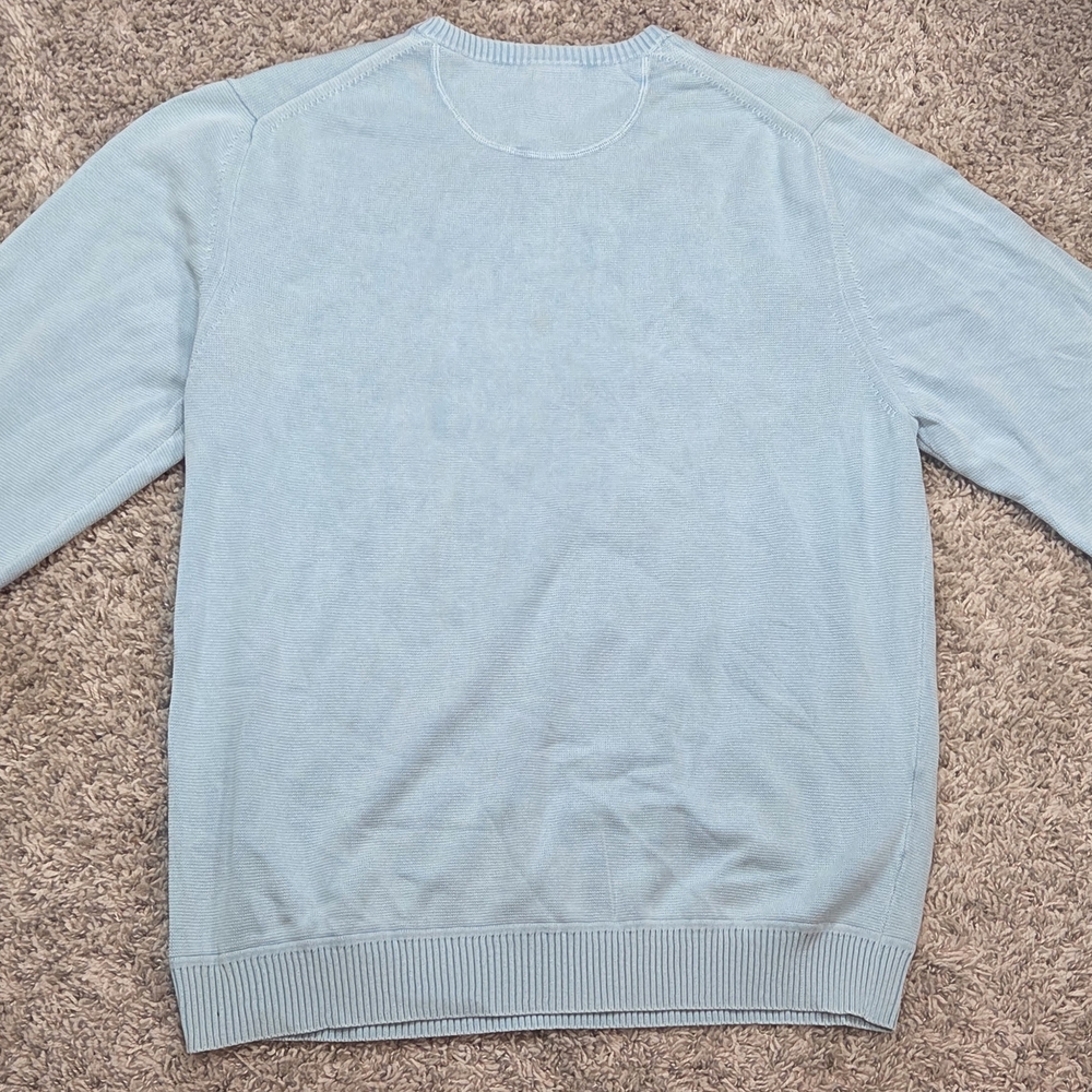 Tommy Bahama Mens XL Blue 100% Cotton Knit Crew Neck Long Sleeve‎ Sweater Beachy